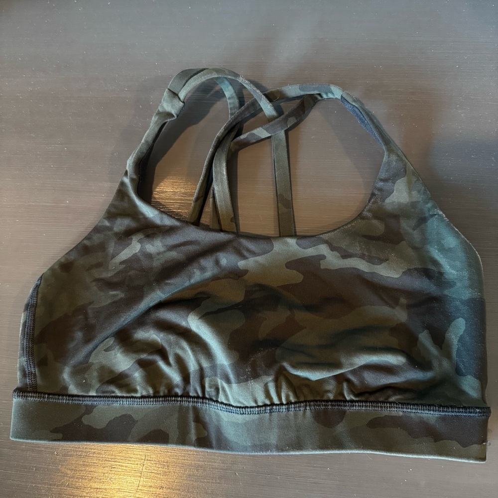lululemon Green Camo Sports energy Bra